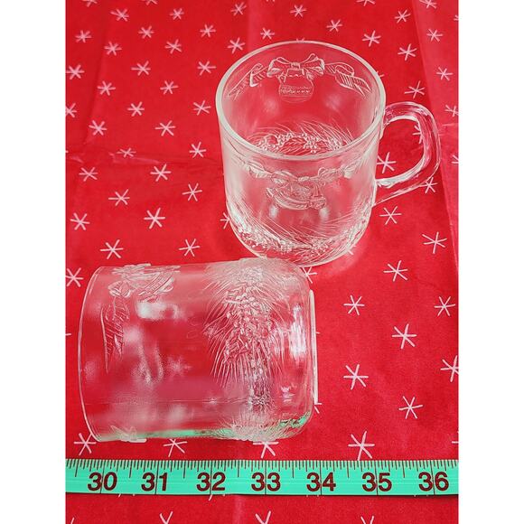 Duralex Noel Christmas Glass Coffee Mug Teacup 12oz Made in France 4" x2 Vintage - Picture 13 of 13